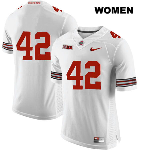 Ohio State Buckeyes Women's Lloyd McFarquhar #42 White Authentic Nike No Name College NCAA Stitched Football Jersey SX19O10SH